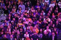 Public memorial for NBA great Kobe Bryant, his daughter Gianna and seven others killed in a helicopter crash on January 26, at the Staples Center in Los Angeles, California