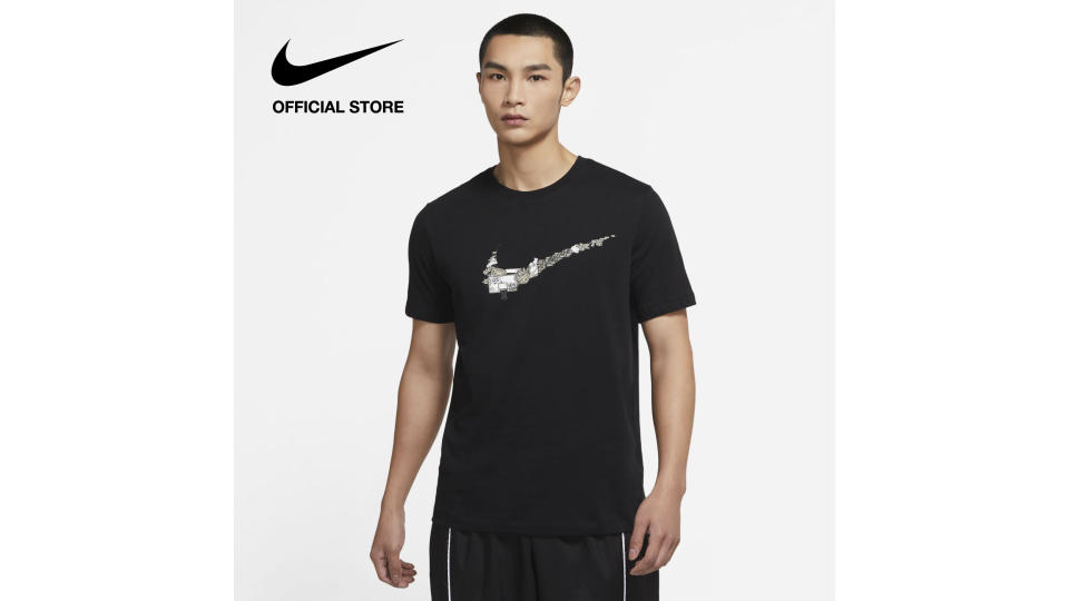 Nike Men's Swoosh Basketball T-Shirt - Black. (Photo: Lazada SG)