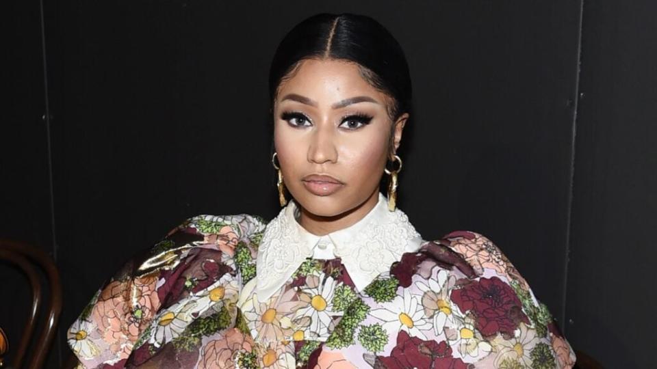 Rap star Nicki Minaj attends the Marc Jacobs Fall 2020 runway show during New York Fashion Week last February in New York City. (Photo by Jamie McCarthy/Getty Images for Marc Jacobs)