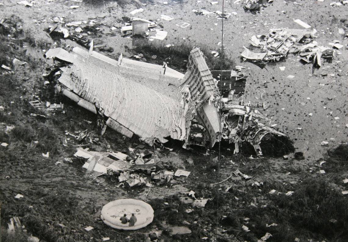 The crash site of Eastern Airlines Flight 401 into the Florida Everglades on Dec. 29, 1972.