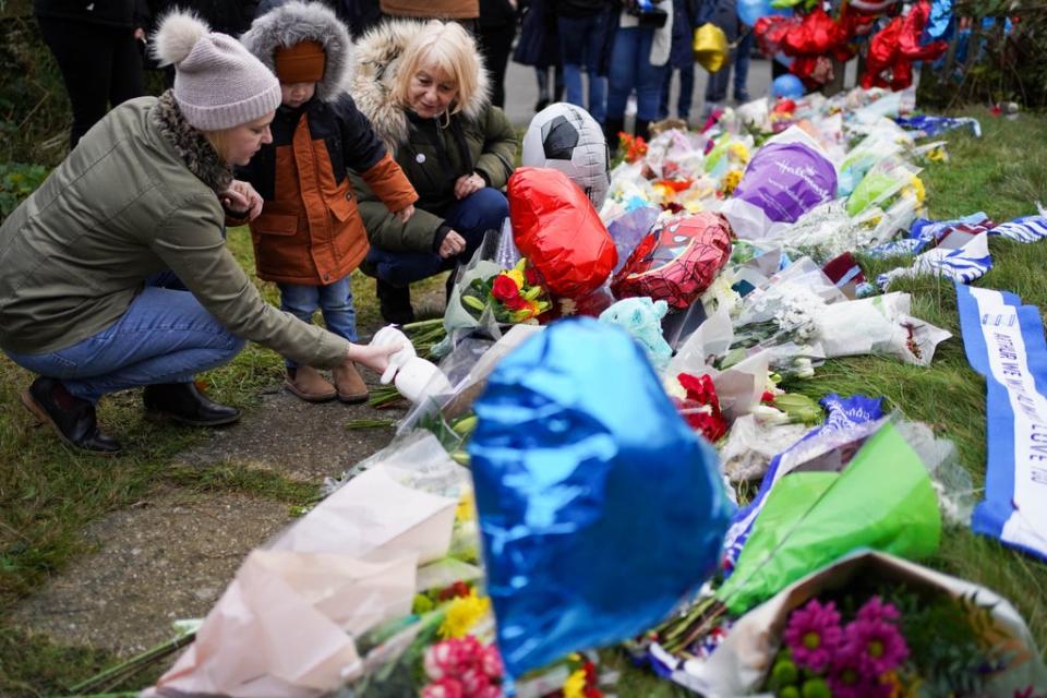 Flowers were laid at the scene (Jacob King/PA) (PA Wire)