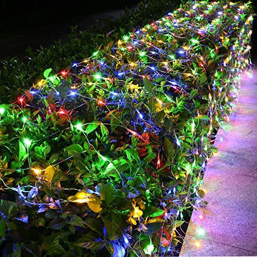 3) Joomer 12ft x 5ft 360 LED Connectable Christmas Net Lights,8 Modes Low Voltage Mesh Fairy String Lights for Christmas Trees, Bushes, Wedding, Garden, Outdoor Decorations (Multicolor)