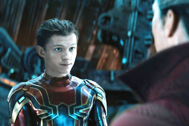 <p>Walt Disney Co./ Everett Collection</p> Tom Holland in 'Avengers: Infinity War' in 2018.