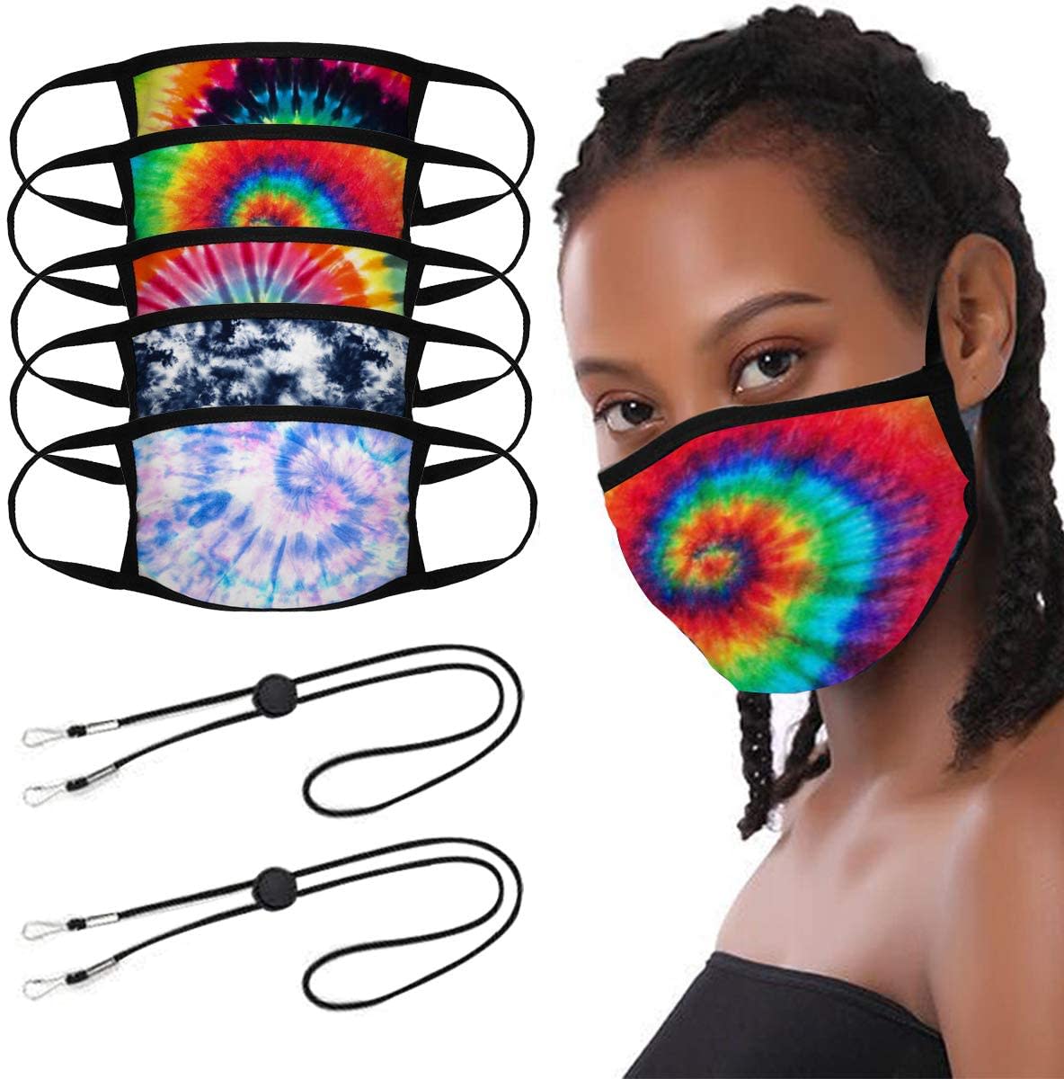 Reusable Face Masks with Lanyard Straps