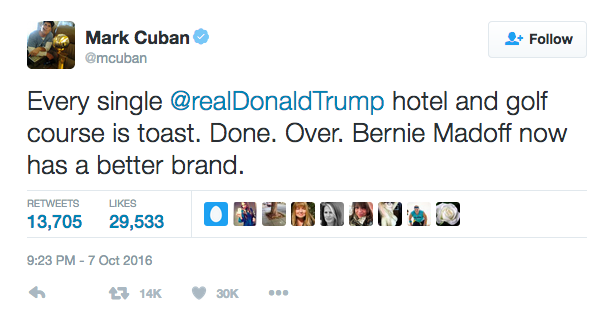 Mark Cuban tweet on October 6.