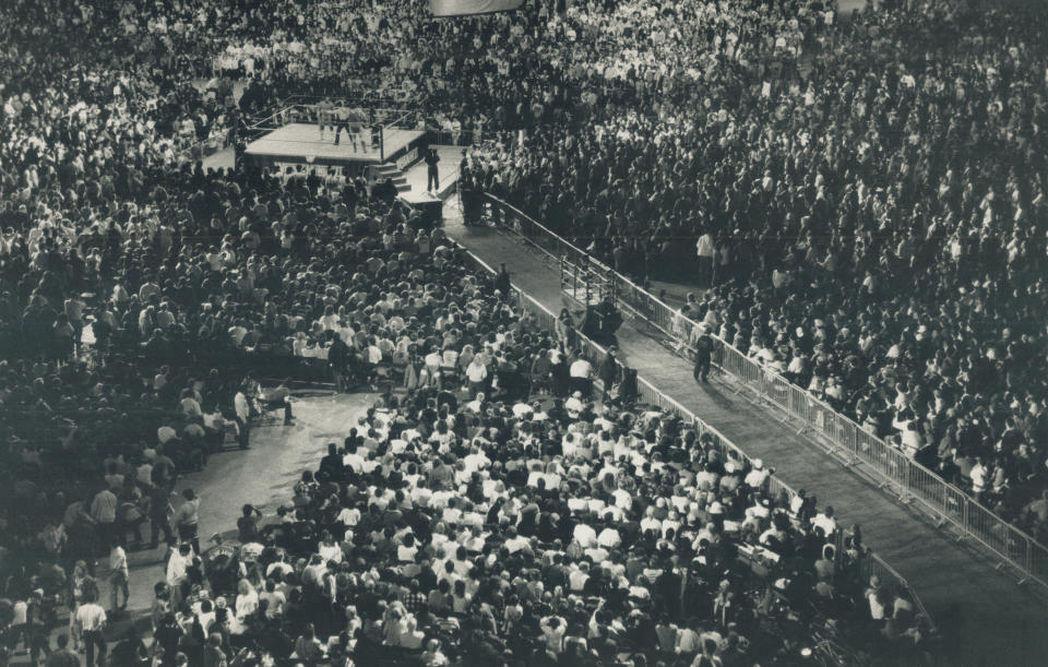 April 1, 1989: The biggest crowd ever to assembled at the SkyDome -- more than 67;000 including -- turned out to be enraptured by Wrestlemania VI as Hulk Hogan lost his title to the Ultimate Warrior. (Photo by Patti Gower/Toronto Star via Getty Images)