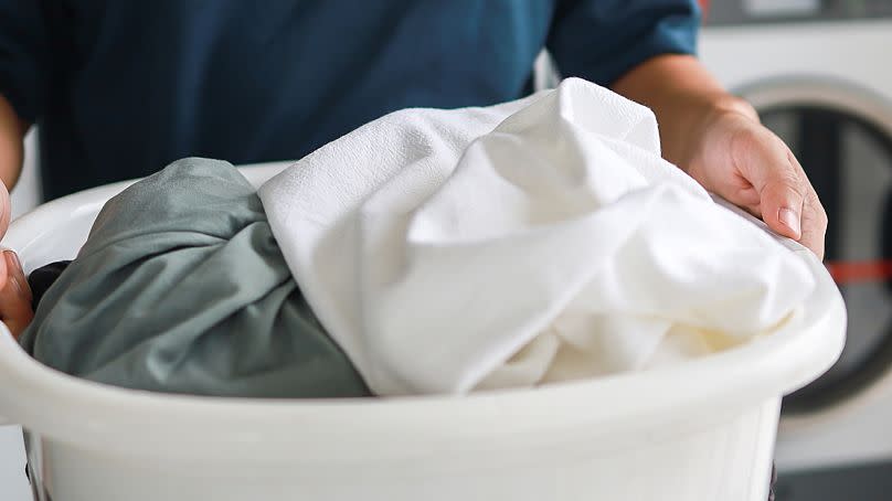 We throw our clothes in the laundry basket even when they aren't necessarily dirty. 