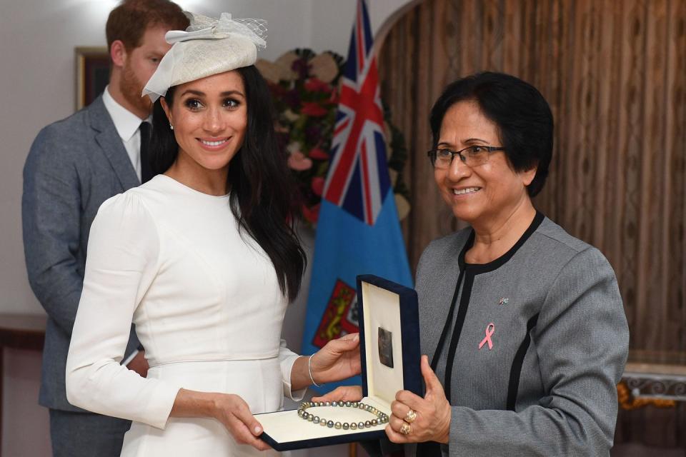 <p><strong>23 October </strong>The Duchess met with the President of Fiji Jioji Konrote and his wife Sarote Faga Konrote. </p>