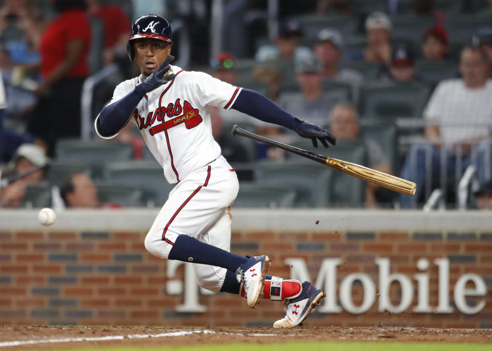 Ozzie Albies and the Braves fell out of the top 10 this week. (AP)