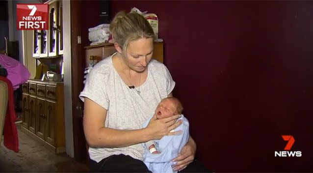 Mother Stephanie and her newborn son Kayson. Source: 7 News