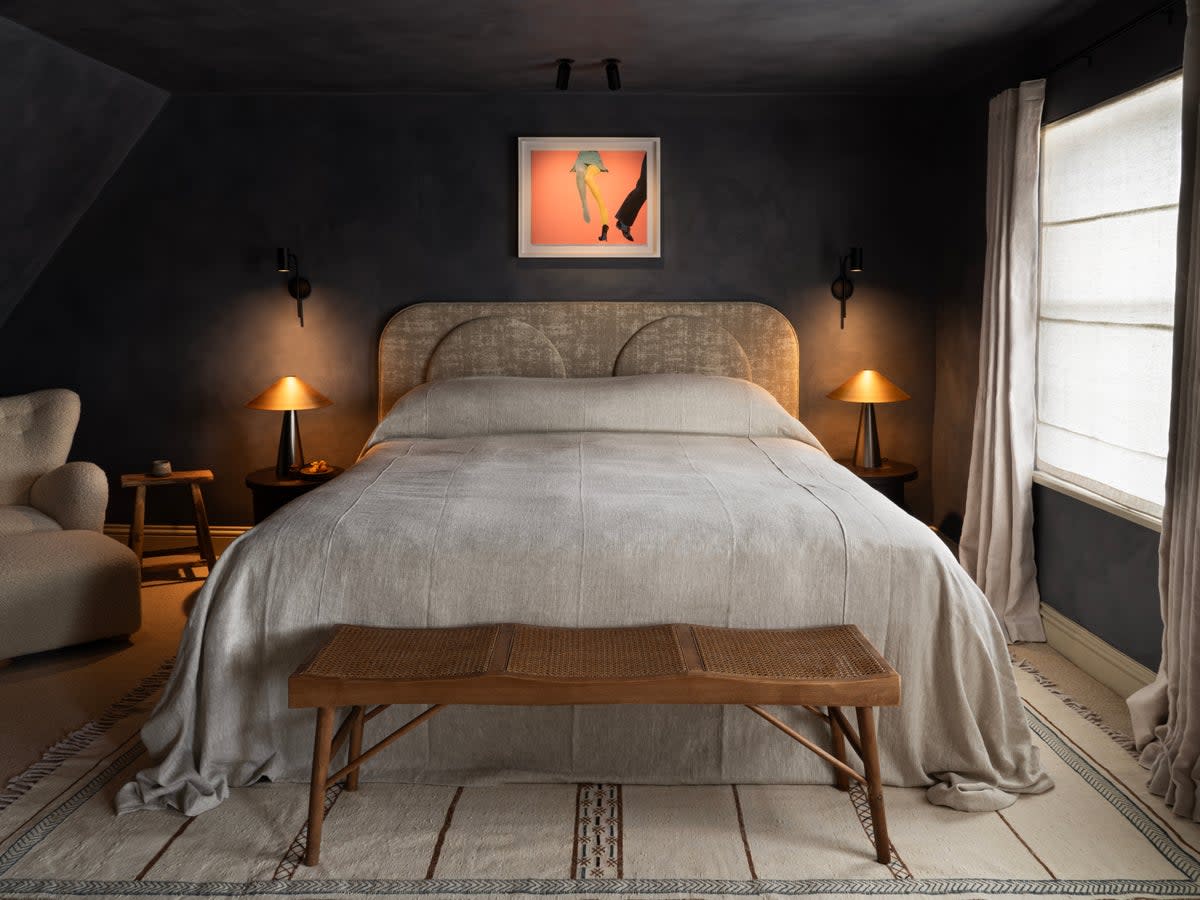 Bull’s bedrooms channel an aesthetic that’s more modern-luxe than stuffily traditional (Leo Davut)