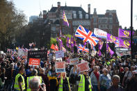 <p>UKIP supporters were also out at the demonstrations (PA) </p>