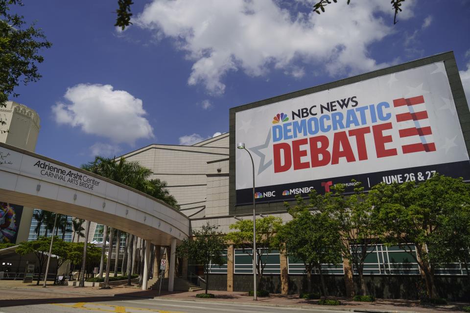 MIAMI, FL - JUNE 25: The Adrienne Arsht Center for the Performing Arts is seen where the first NBC Democratic presidential primary debates for the 2020 elections will take place, June 25, 2019 in Miami, Florida. Twenty candidates will participate in two groups June 26 and 27. NBC News, MSNBC and Telemundo are hosting the debates. (Photo by Drew Angerer/Getty Images) ORG XMIT: 775360291 ORIG FILE ID: 1151859245