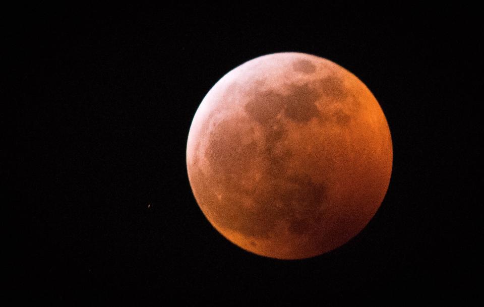 The Super Blood Wolf Moon lunar eclipse viewed in Henderson Sunday night, January 20, 2019.