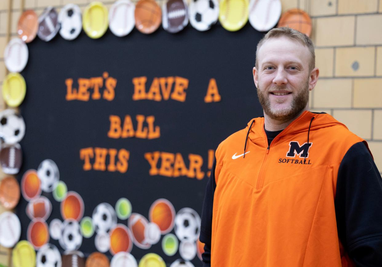 Ryan Hendershot, a first-grade teacher at Whittier Elementary in Massillon, is a Canton Repository Teacher of the Month for February. Hendershot was photographed Tuesday, Feb. 6, 2024, in his classroom.