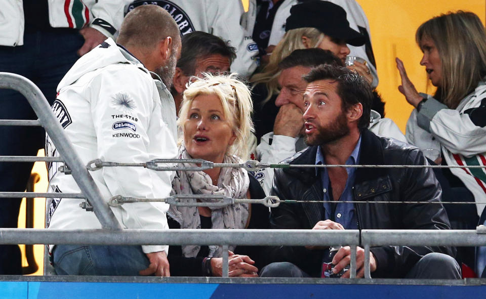 Russell Crowe, Deborra-Lee Furness and Hugh Jackman.