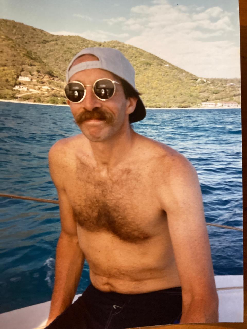 Gregg Strasser in in the British Virgin Islands around 1985