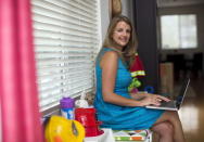 Chief executive of California-based social and educational group for parents Club MomMe Rachel Pitzel poses for a picture at her home in Playa Vista, California, June 10, 2015. REUTERS/Mario Anzuoni