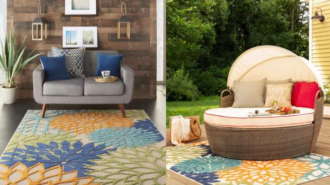 You can literally feel the flowers in this outdoor rug.