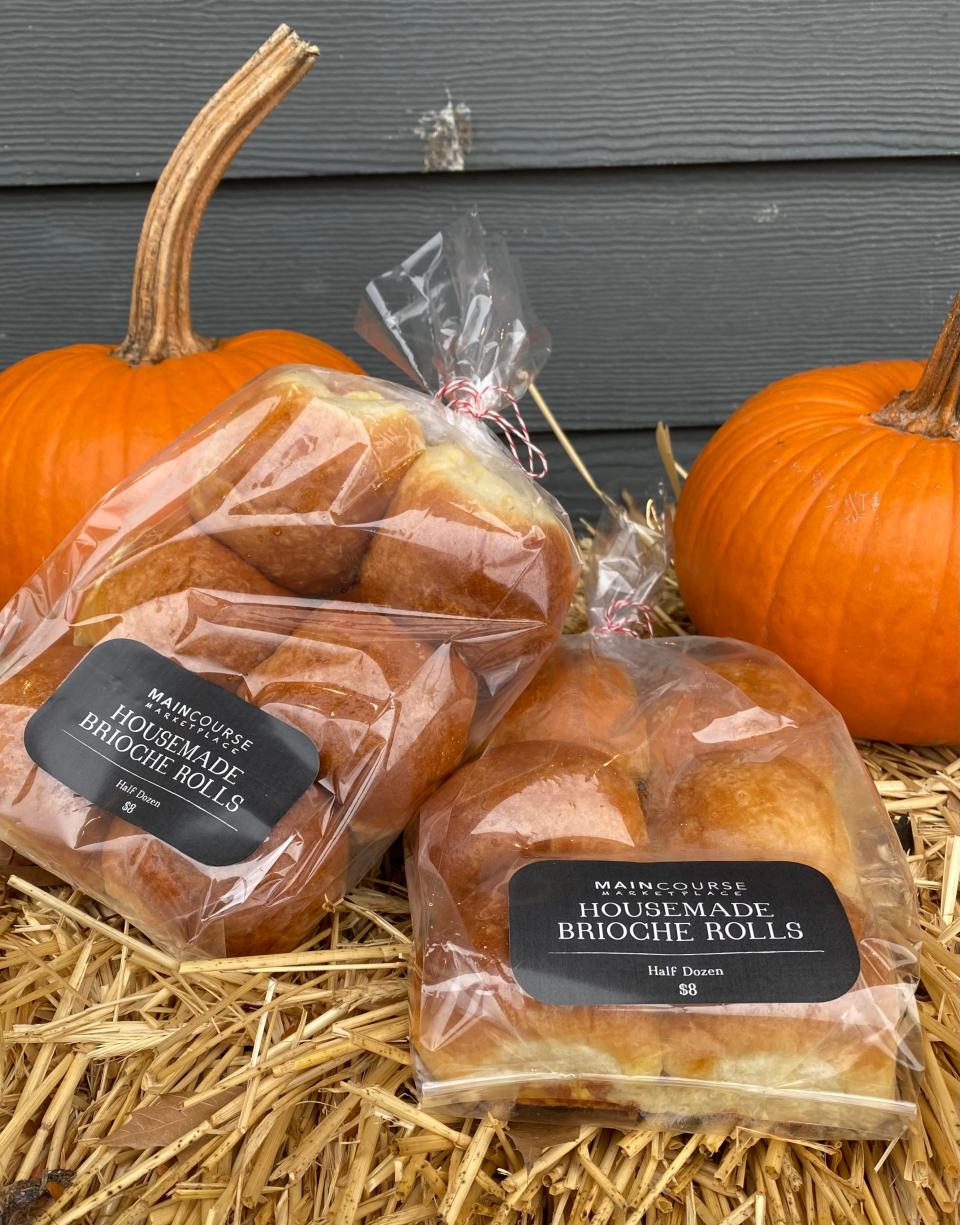 House-made brioche rolls from Main Course Catering in New Paltz, NY.