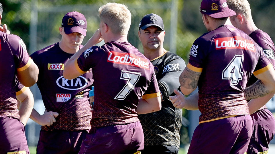 Anthony Seibold, pictured here during a Brisbane Broncos training session. 