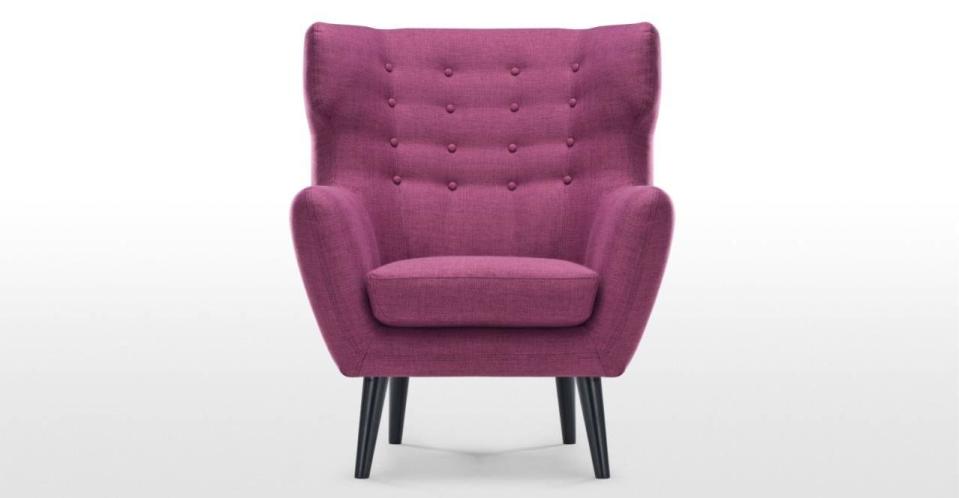 <p><i><a href="http://www.made.com/kubrick-wing-back-chair-plum-purple" rel="nofollow noopener" target="_blank" data-ylk="slk:Made, £379;elm:context_link;itc:0;sec:content-canvas" class="link ">Made, £379</a></i></p>