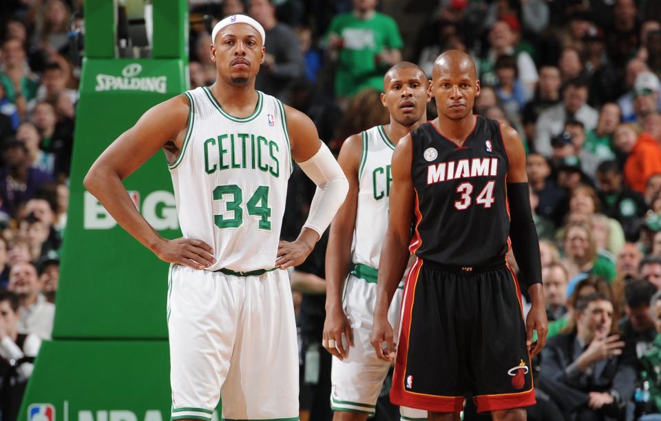 Ray Allen got the cold shoulder in his return to Boston. (Getty Images)