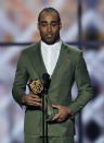 AP Defensive Player of the Year New England Patriots' Stephon Gilmore speaks at the NFL Honors football award show Saturday, Feb. 1, 2020, in Miami. (AP Photo/David J. Phillip)