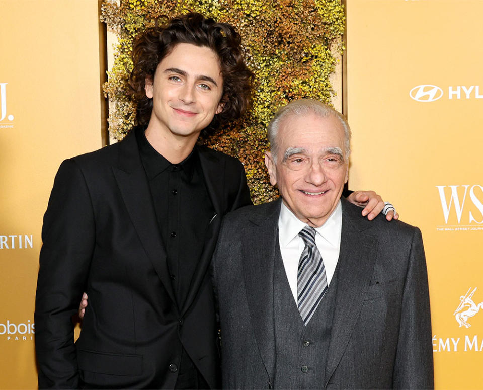 Timothée Chalamet and Martin Scorsese attend the WSJ Magazine 2023 Innovator Awards at Museum of Modern Art on November 01, 2023 in New York City.