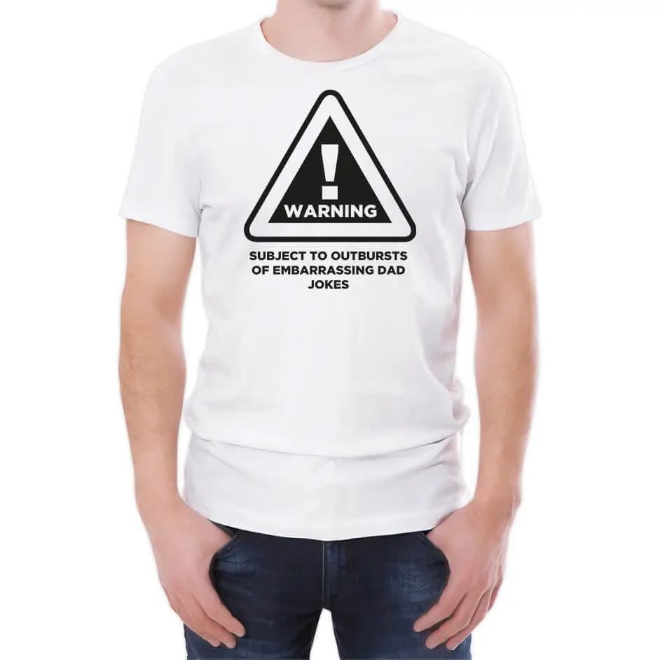 Warning Dad Jokes Men’s White T-Shirt