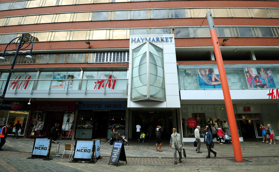 General view of Haymarket Shopping Center, Leicester, city centre, Leicester.