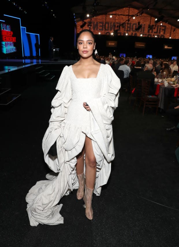 <p>Tessa Thompson in Vaquera at the 2019 Film Independent Spirit Awards.</p>