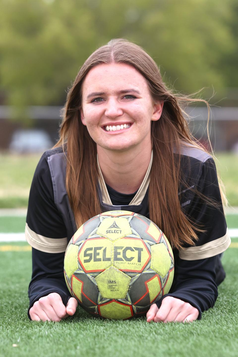 Amarillo High&#x002019;s Lily Sobey, Amarillo Globe-News girl&#x002019;s soccer Player of the Year.  Photo taken Monday, April 24, 2023 at Amarillo High School, Amarillo, Texas.