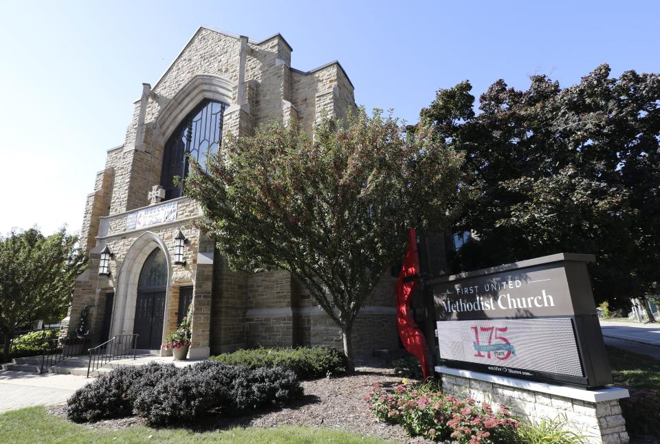 First United Methodist Church Tuesday, October 3, 2023, in Appleton, Wis. The church is celebrating its 175th anniversary on Sunday, October 8, 2023.