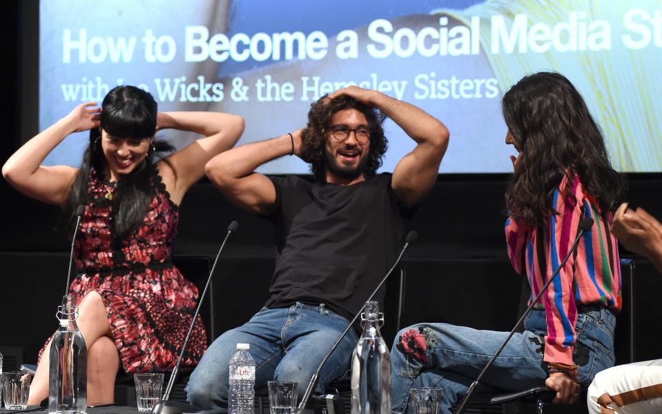 Melissa and Jasmin Hemsley (left and right) and Joe Wicks (centre) discuss social media  - 2017 Getty Images