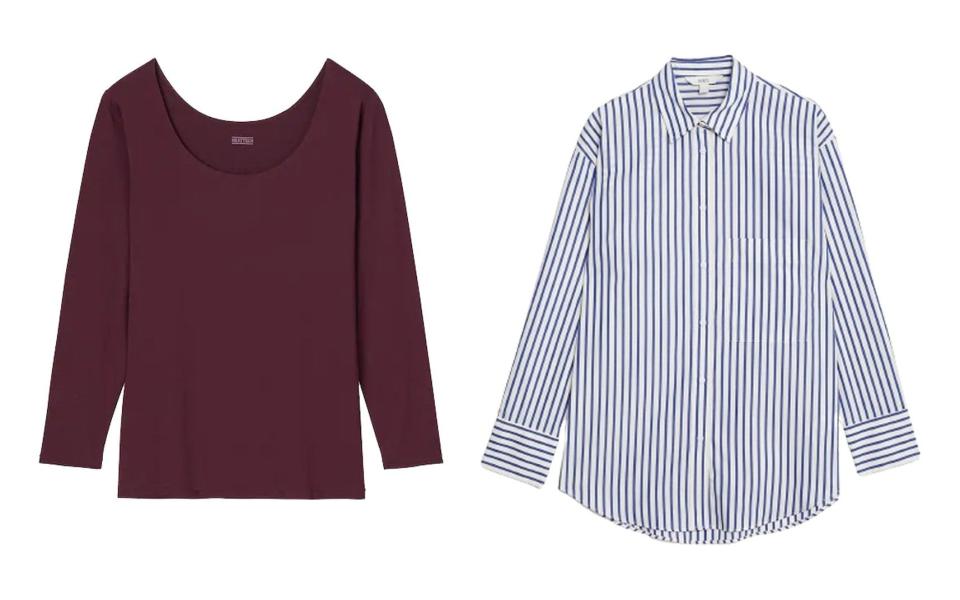 Heattech top from Uniqlo, striped shirt from Marks & Spencer