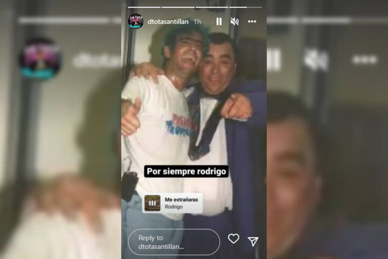 El recuerdo hacia Rodrigo (Foto Instagram @dtotasantillan)