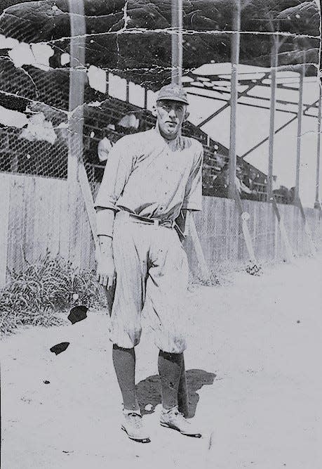 Sled Allen, player manager of Lubbock's first professional baseball team, the 1922 Lubbock Hubbers.