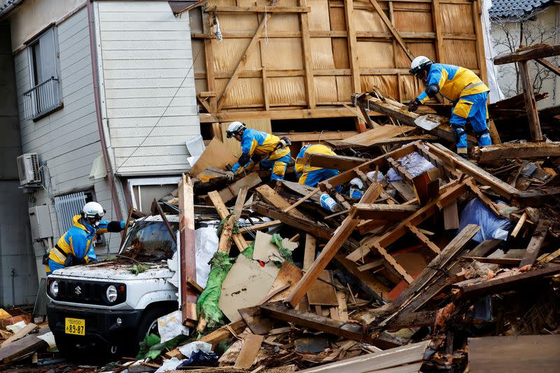 Aftermath of an earthquake, in Wajima