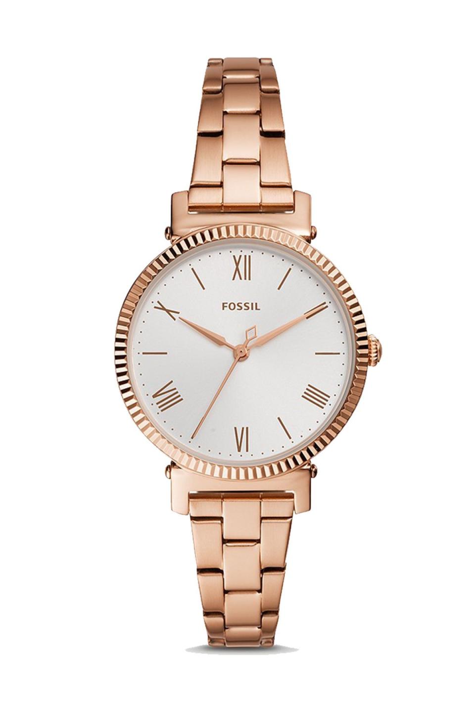 Daisy Three-Hand Rose Gold-Tone Stainless Steel Watch