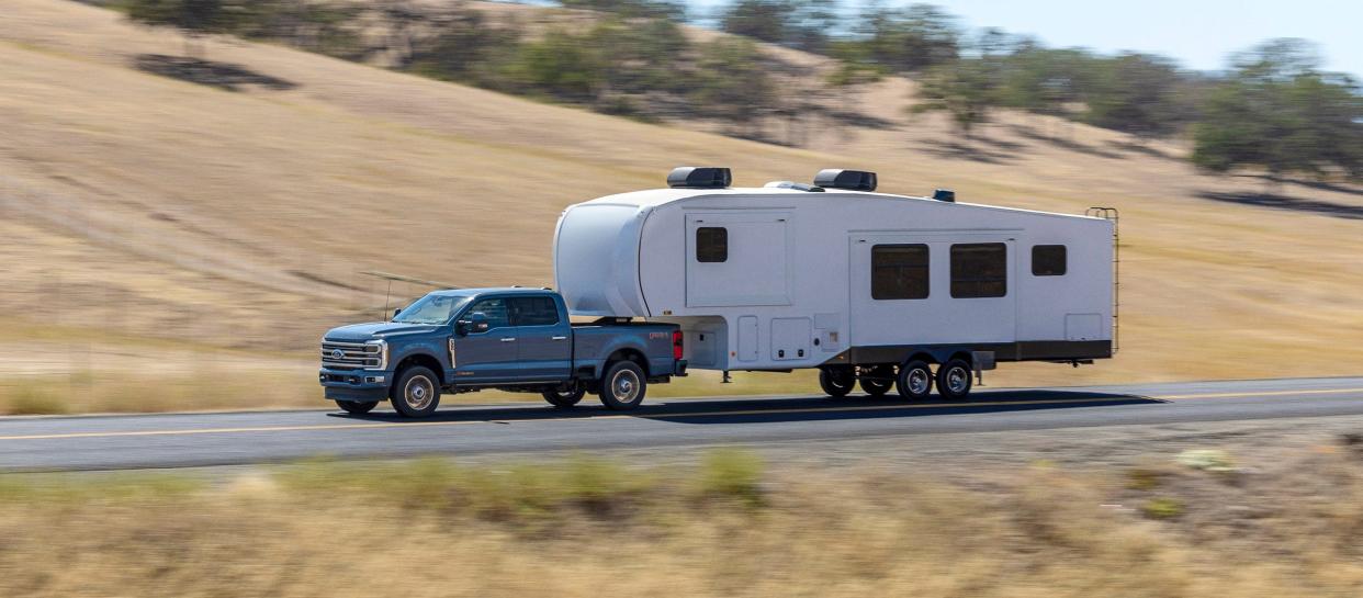 Ford focused on towing comfort and capability in the 2023 F-series Super Duty pickups with new features and powerful new engines.