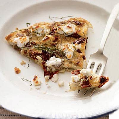 Sun-Dried Tomato, Goat Cheese, and Fresh Basil Frittata