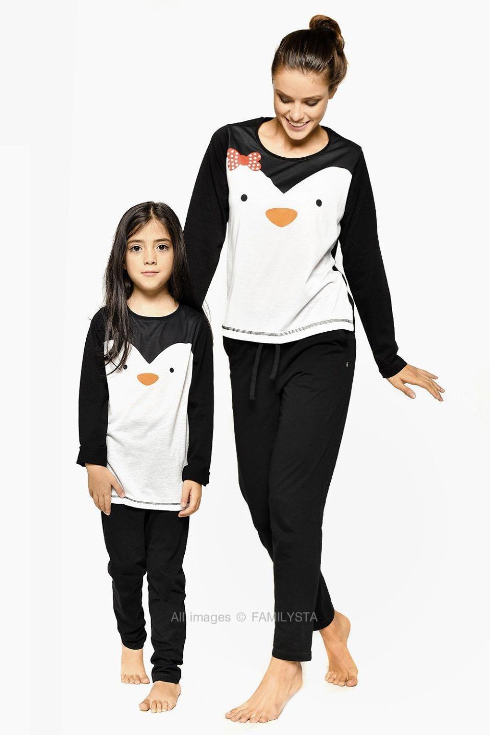 Pretty Penguin Matching Family Christmas Pajamas