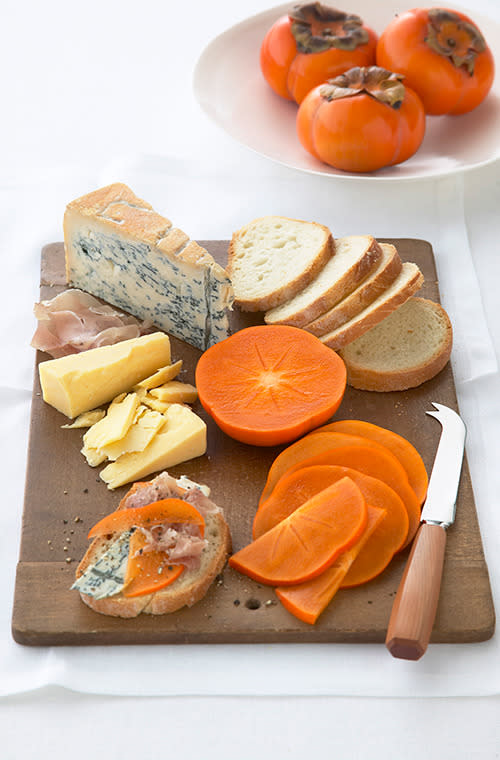 Persimmon cheese platter