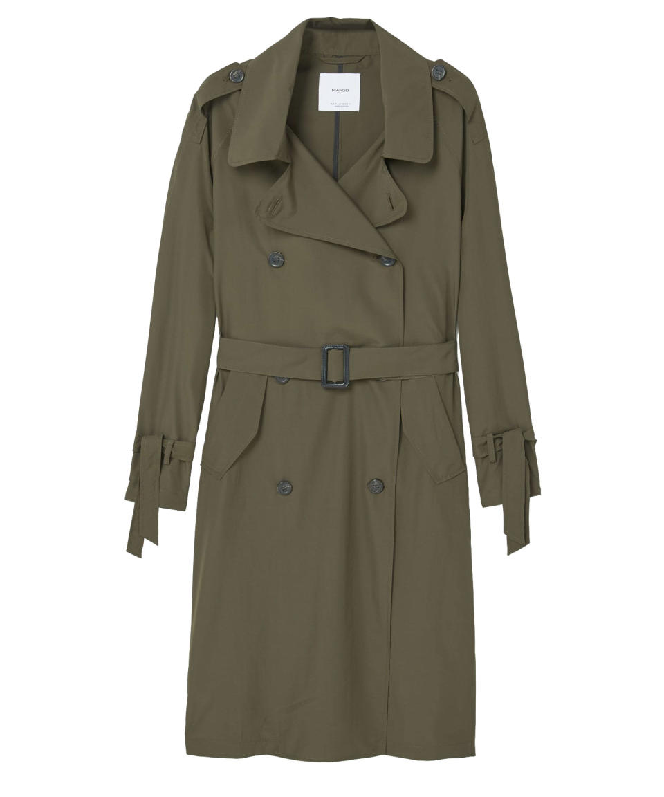 Mango Cotton-Blend Trench Coat