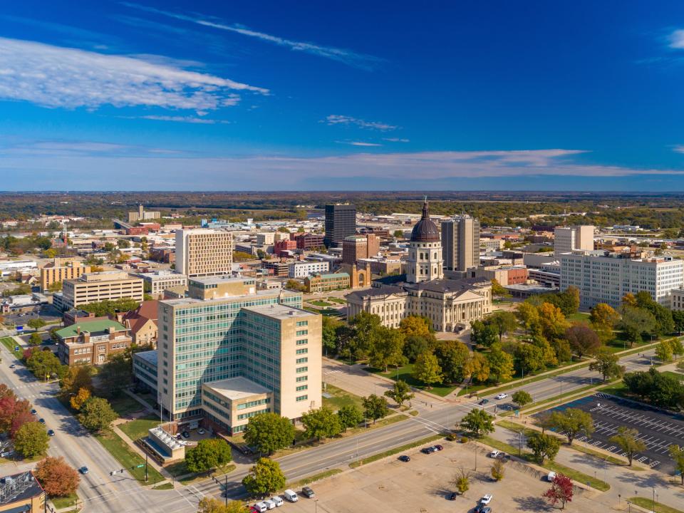 An above shot of Topeka, Kansas.