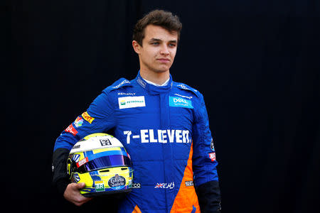 FILE PHOTO: Formula One F1 - Australian Grand Prix - Melbourne Grand Prix Circuit, Melbourne, Australia - March 14, 2019 McLaren’s Lando Norris poses for a photo REUTERS/Edgar Su/File Photo