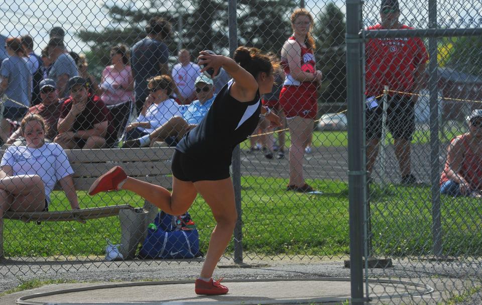 Colonel Crawford's Corin Feik won a county title, league title and district title in discus this year.