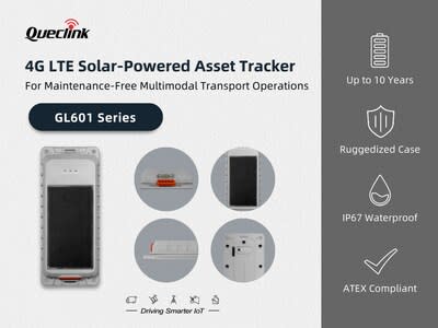 Rastreador de activos alimentado por energía solar GL601 de Queclink (PRNewsfoto/Queclink Wireless Solutions Co., Ltd.)