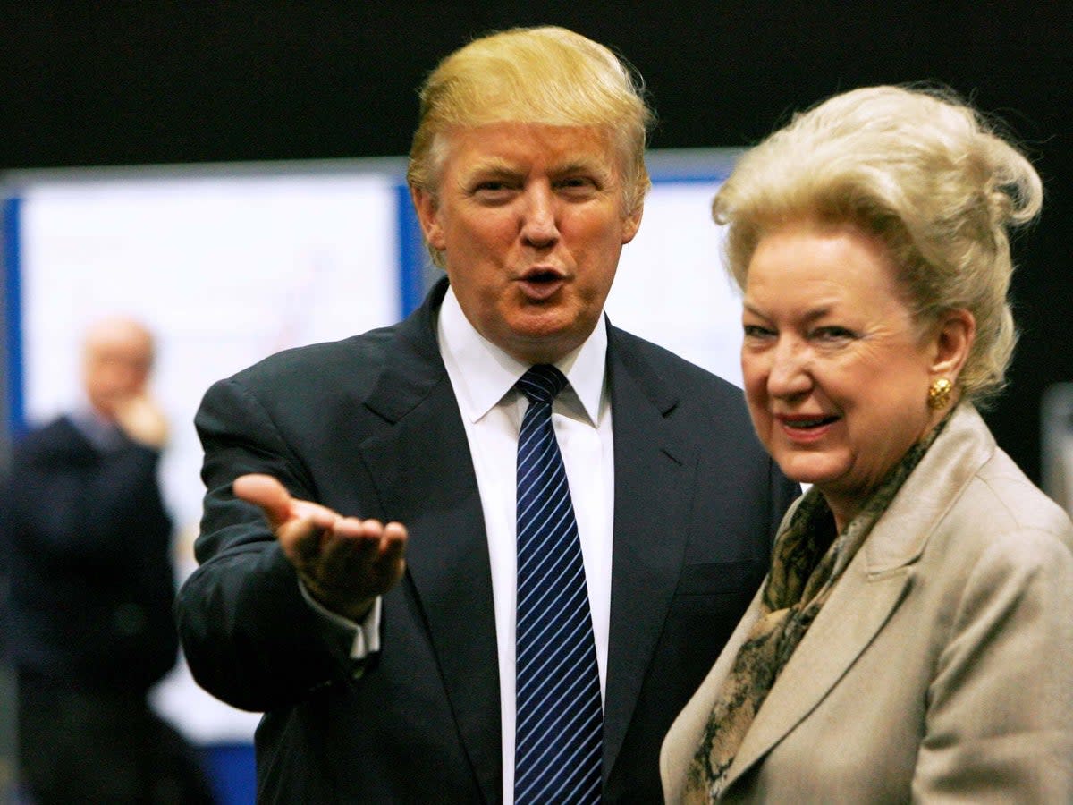 The president with Maryanne Trump Barry in Abderdeen, Scotland, 2008 (Reuters)